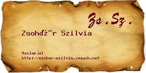 Zsohár Szilvia névjegykártya