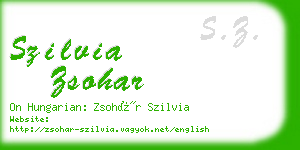 szilvia zsohar business card